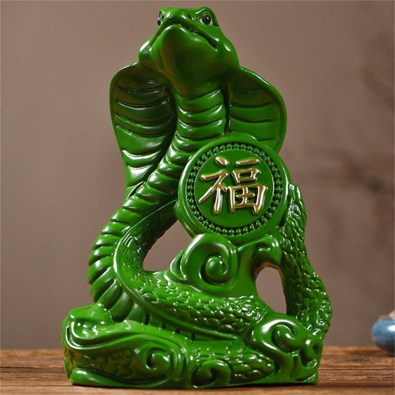Wooden Zodiacs Snake Figurines with Bobbing Ornament Wealth Attraction 2025 Chinese Snake New Years Decoration