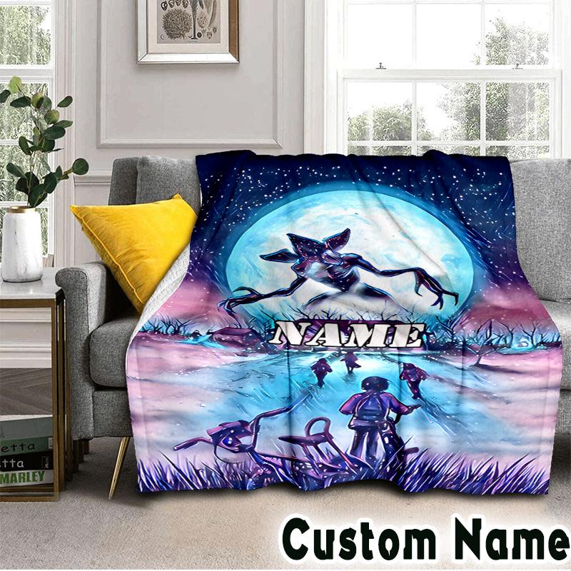 Custom Name Eleven Stranger Blanket Bedding Blanket Picnic Blanket for Women Men, Throw Blankets for Couch Bed, Christmas and Halloween gifts