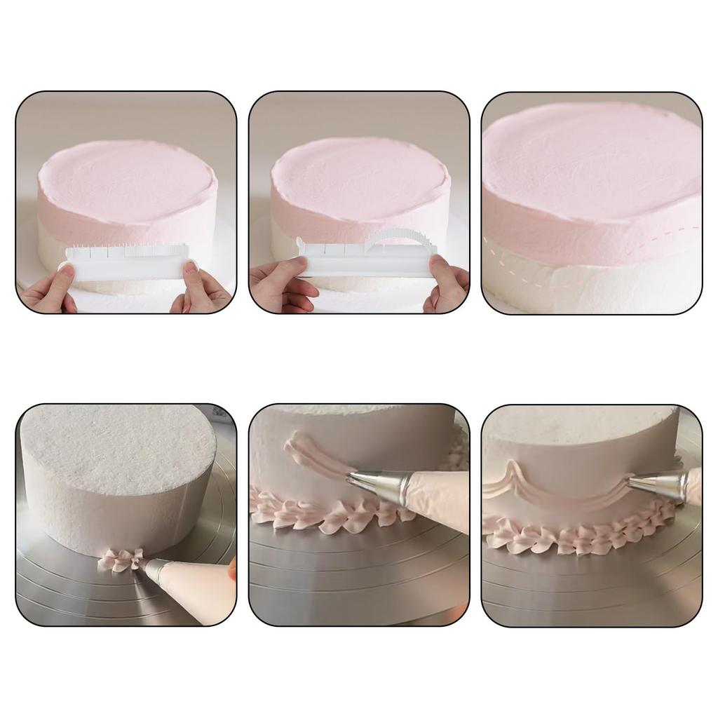 2pcs Fondant Cake Arc Ruler, Flip Cake Arch Guide Decorating Tool Adjustable Arc Ruler Baking Measure Pastry Essential Baking Accessory for Home