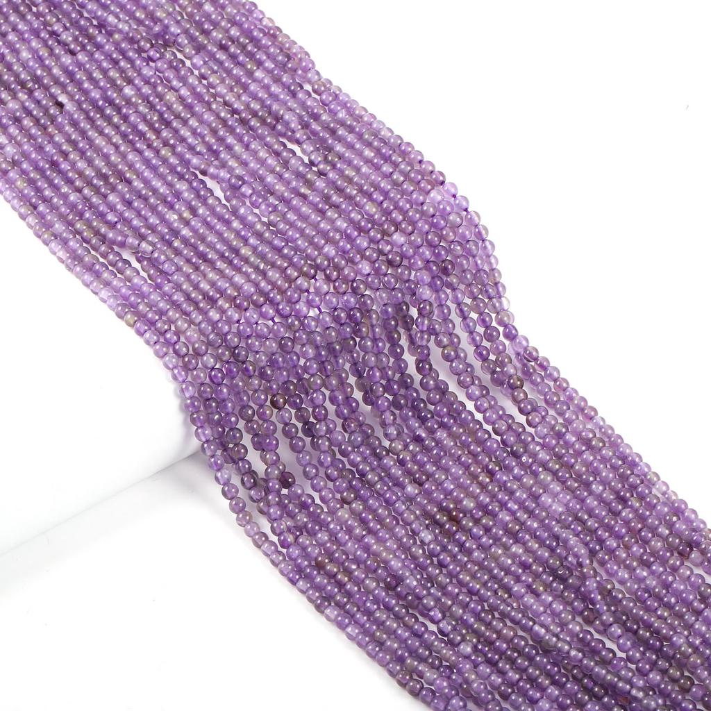 Natural Stone Amethyst Beads 2/3/4/mm Round Smooth Beads For Jewelry Making DIY Earrings Bracelet Necklace Accessory