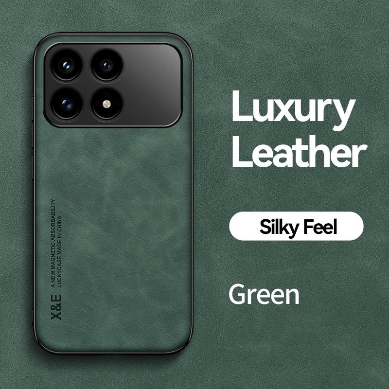 KEYSION Luxury Retro PU Leather Phone Case for Xiaomi POCO F8 Pro Soft Silicone+PC Shockproof Phone Back Cover for POCO F8 Ultra