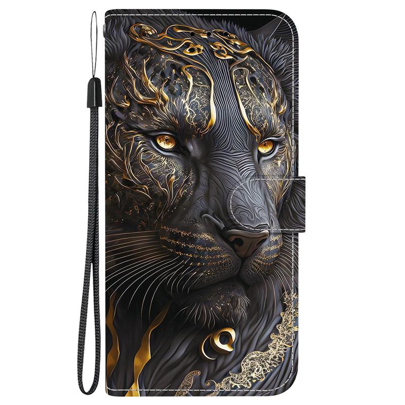 15Plus 14Pro Animal Case Lion Panda Leather Phone Cover For iPhone 15 Plus 14 Pro Max Wallet Flip Card Magnetic Protect Cases