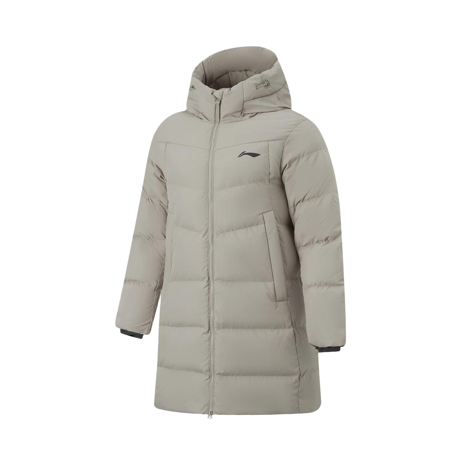 Li-Ning Серия Фитнес Теплая Повседневная Пуховая Куртка с Капюшоном на Молнии Мужская верхняя одежда AYMV213-4 M