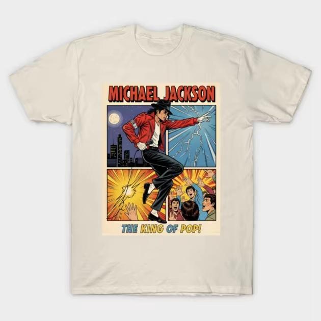 2026 New King Of Pop Michael Jackson Print Unisexs Crew Neck Cotton Short Sleeve Loose Fashion Unisex And Unisex Comfortable TShirt