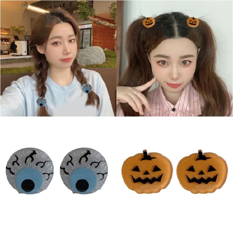 2Pcs Creative Halloween Costume Clip Reusable Acrylic Hairpin Hair Accessories For Children Adults Theme Parties