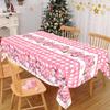 Pink Christmas Tablecloth Buffalo Plaid Snowman Tablecovers Christmas Decorations for Home 2025 Navidad Gifts Dining Table Cover