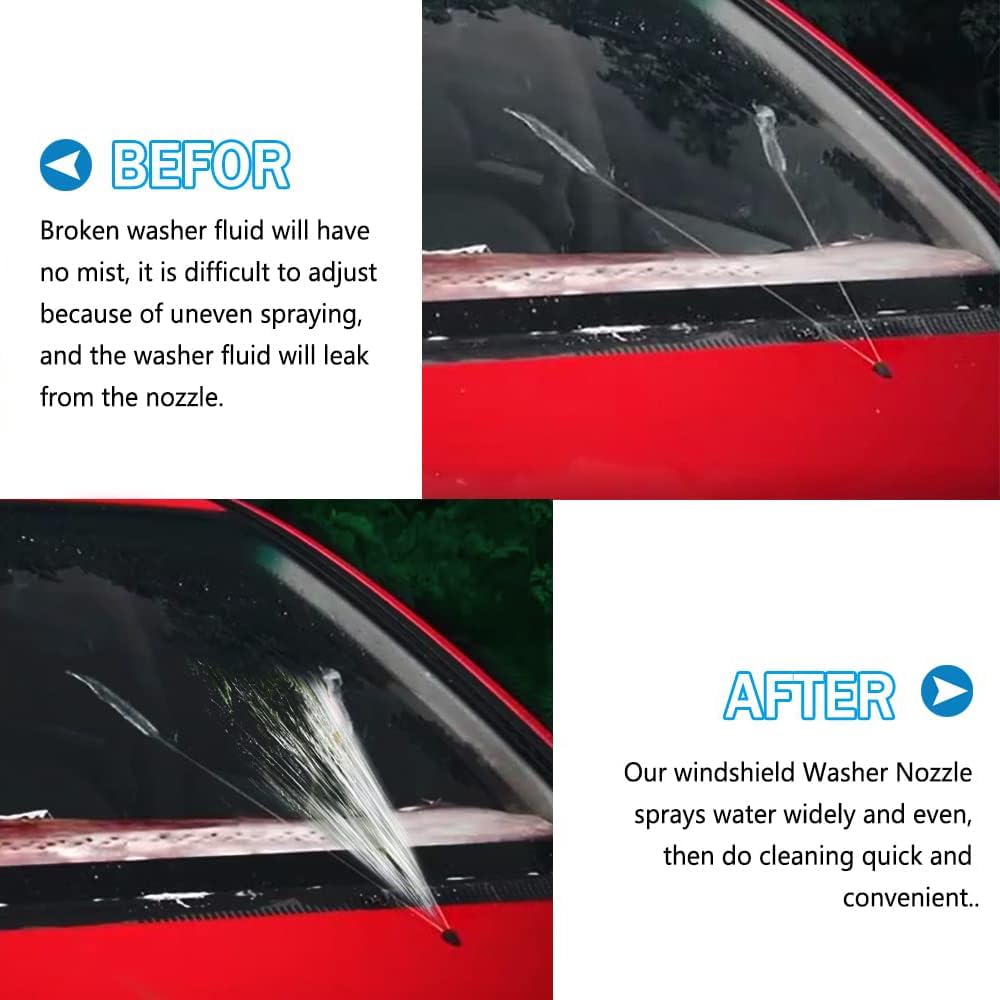 2PCS Windshield Washer Nozzles Kit, Replaces OEM #5160308AA, 4805742AB, 5116079AA, Compatible with Jeep, Chrysler, RAM, Dodge – Windshield Sprayer