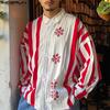 INCERUN Spring Men Long Sleeve Casual Shirts Floral Striped Patchwork Tops