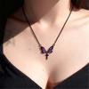 Elegant Butterfly Crosses Pendant Necklace Alloy Neckchain Fashion Accessory For Daily Wear Special Occasions