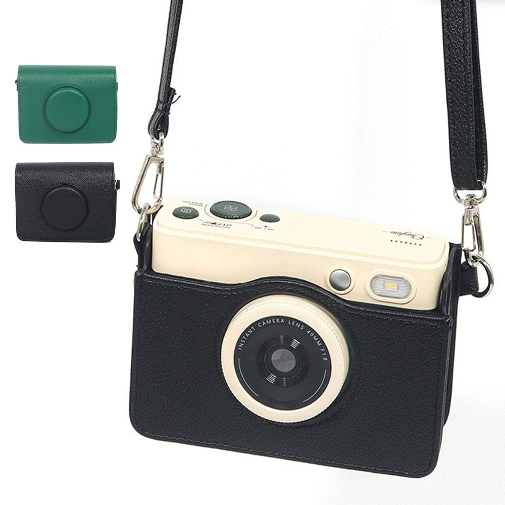 PU Leather Instant Camera Storage Bag Anti Scratch Crossbody Shoulder Bag for CHUZHAO D1pro Travel