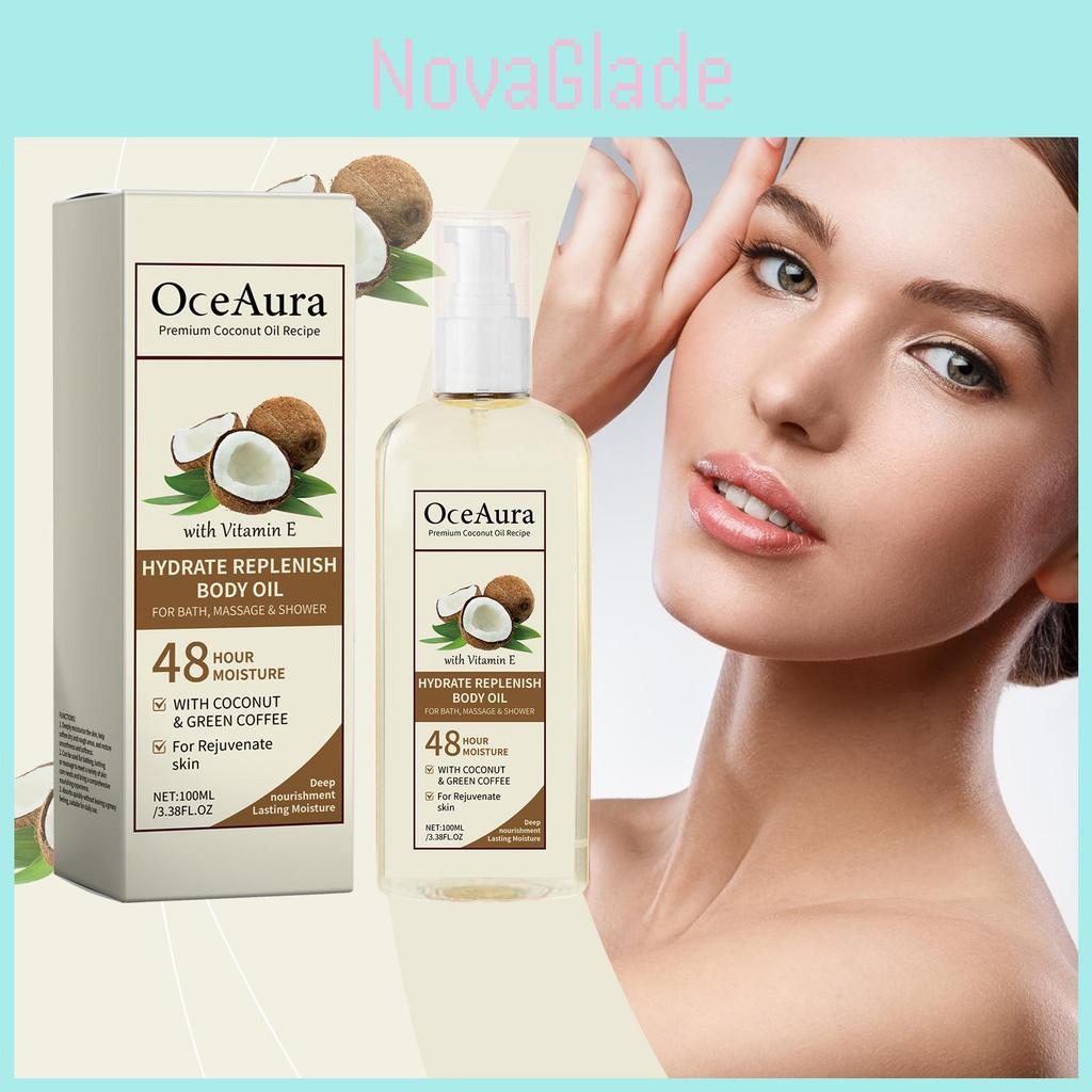Oceaura Coconut Moisturizing Oil Soothing Hydrating Nourishing Body Care Oil 100ml