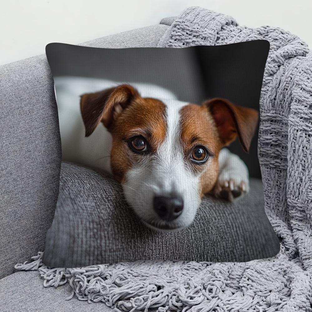 Наволочка с 2D-принтом Джек-рассел-терьера (односторонняя) - Мягкий полиэстер 40x40cm/16x16inch