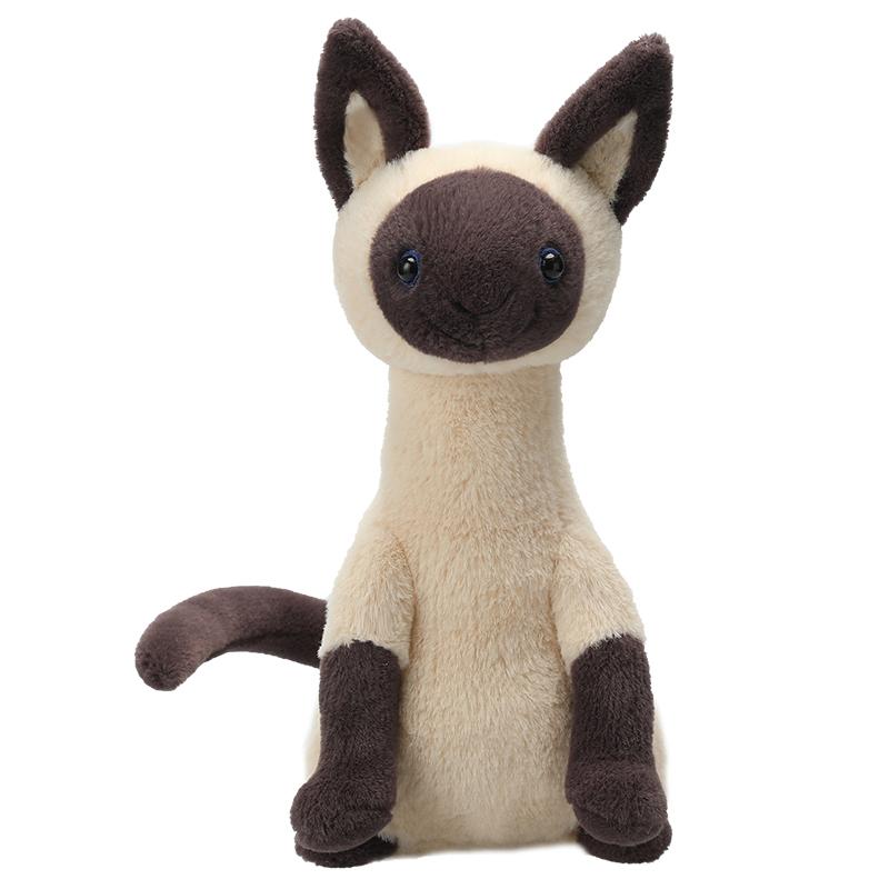 

40cm Kawaii Siamese Cat Plush Toy Cute Stuffed Animal Gift for Cat Lovers Kids Home Decor