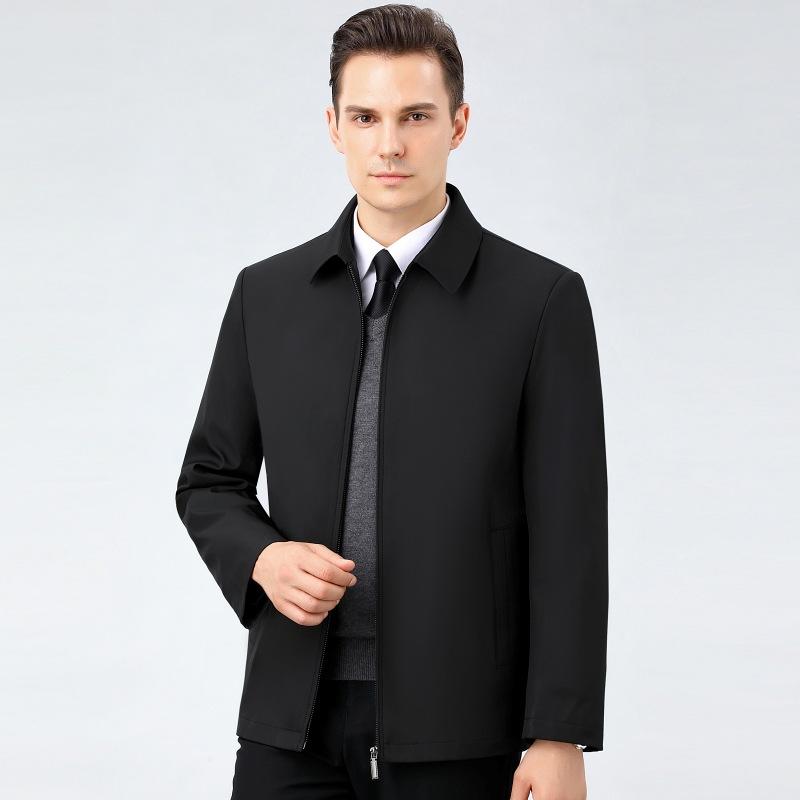 Lapel Men's Jacket Autumn and Winter New Daddy Jacket Executive Cadre Business Cotton Coat