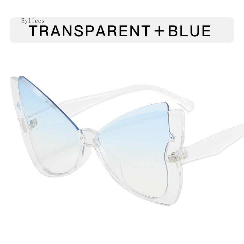 Vintage Butterfly Sunglasses Women Rimless Dragonfly Wing Sunglasses Ocean Lens Gradient Lens Eyewear Personal Glasses Party Sup