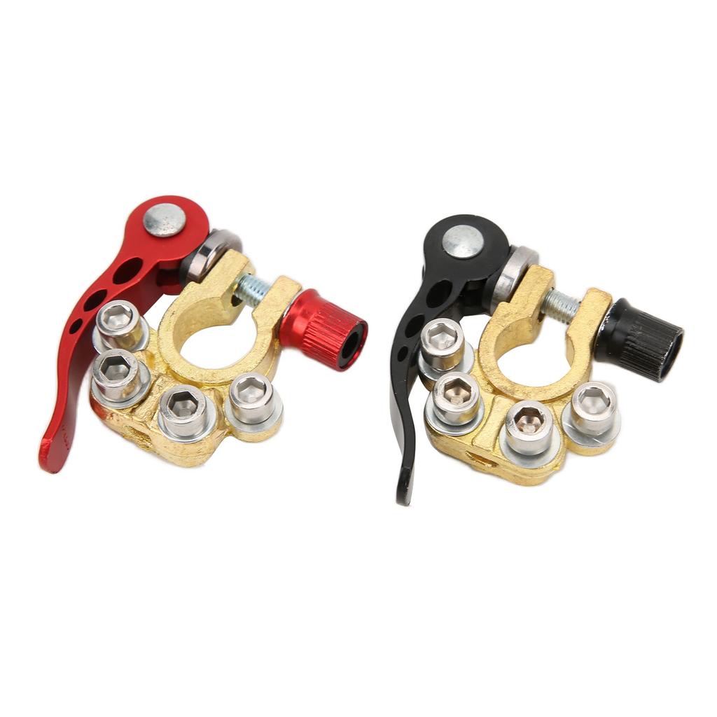 2 Stück Batterieklemmen Top-Pol-Verbinder Schnellverschluss Mehrloch Messing Kabelklemme