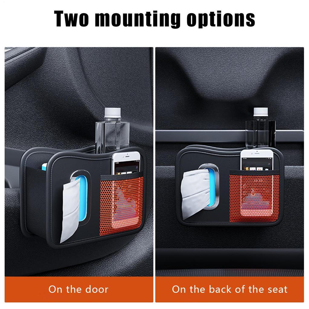 Car Door Organizer Side Door Pocket Storage Boxes Space Saving Leather Automotive Interior Organization Box for Sedan Truck RV