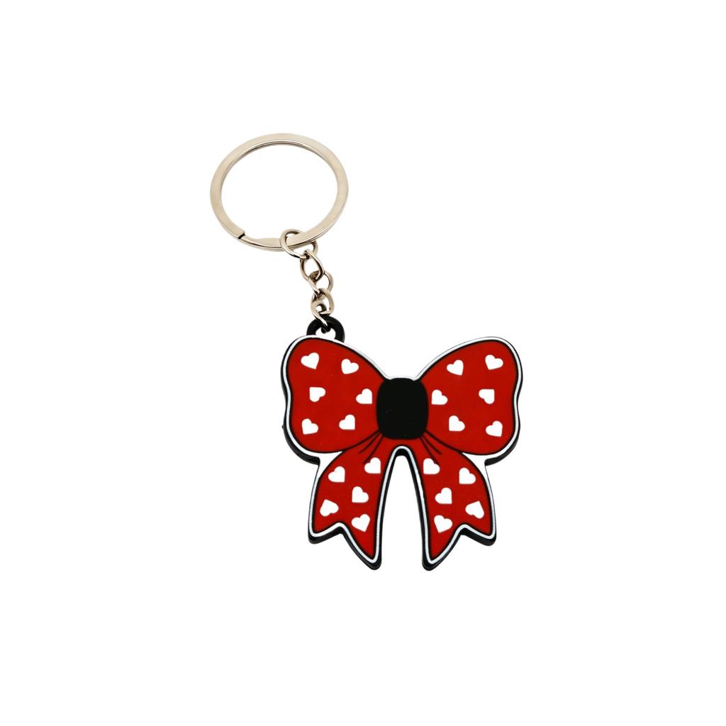 Creative Bow Shaped Keychain Bottle Opener Durable Metal Key Ring Practical Portable Design for Everyday Use and Easy Carrying