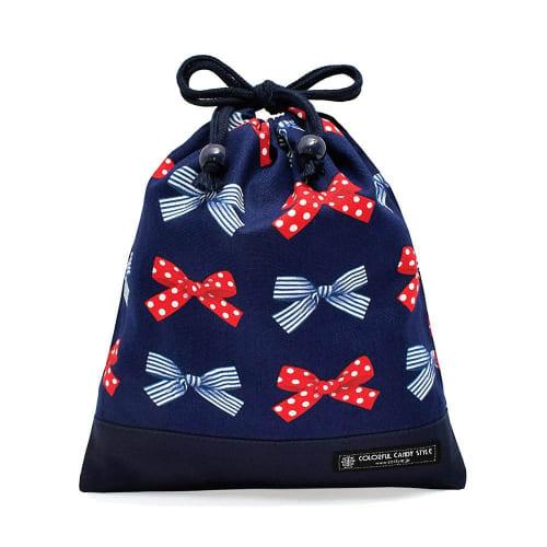 COLORFUL CANDY STYLE Girls' Drawstring Lunch Bag, Perfect for Middle and Elementary School Students, Stylish and Cute, Polka Dot and Striped French Ri