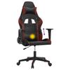 Gaming Chair with Massage Function Black and Burgundy Artificial Leather