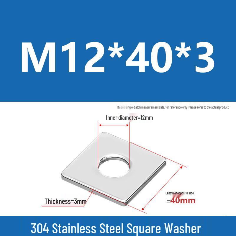 304 Stainless Steel Thickened Square Washer for Curtain Wall (M4-M16)