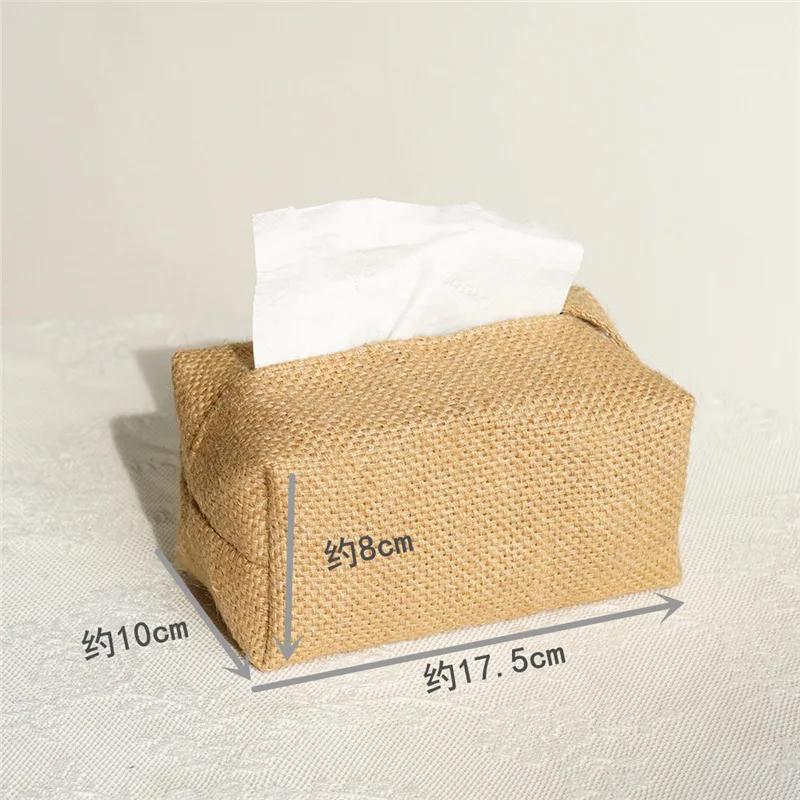 Vintage Aesthetic Tissue Box Container Embroidery Japanese Napkin Holder Portable Toilet Paper Holders Kitchen Organization