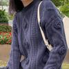 Women's Autumn and Winter Sweater Thickened Warm Knitted Stretchy Long-Sleeve Oversized Top