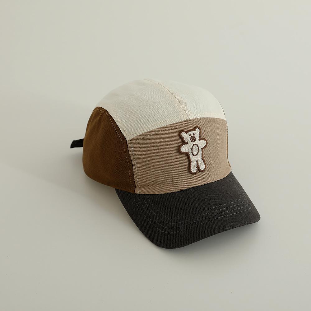 

JYL TS DIY Bear Kids Cap Color Block Baseball Hat Cotton black_52-54CM персидский индиго