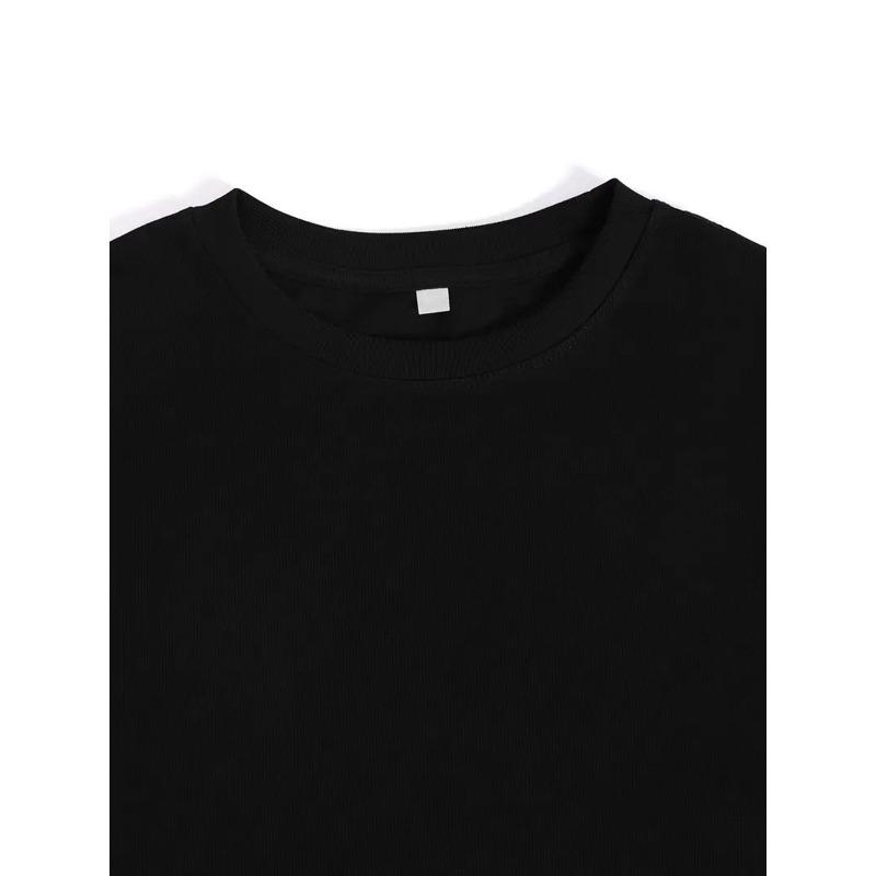 European Sizes Men's Cotton Short Sleeve Crew Neck T-Shirt, Minimalist Black & White Saxophone Musical Note Graphic Print