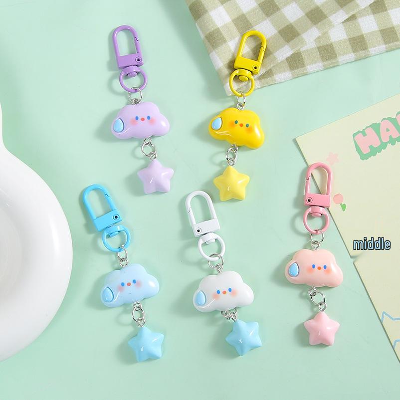 Adorable Cloud Keychain - Soft, Realistic, and Popular Backpack Accessory for Best Friends and Couples