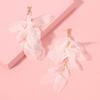 Less Heart Temperament Fringed Fabric Earrings, Handmade Niche Long Fairy Earrings