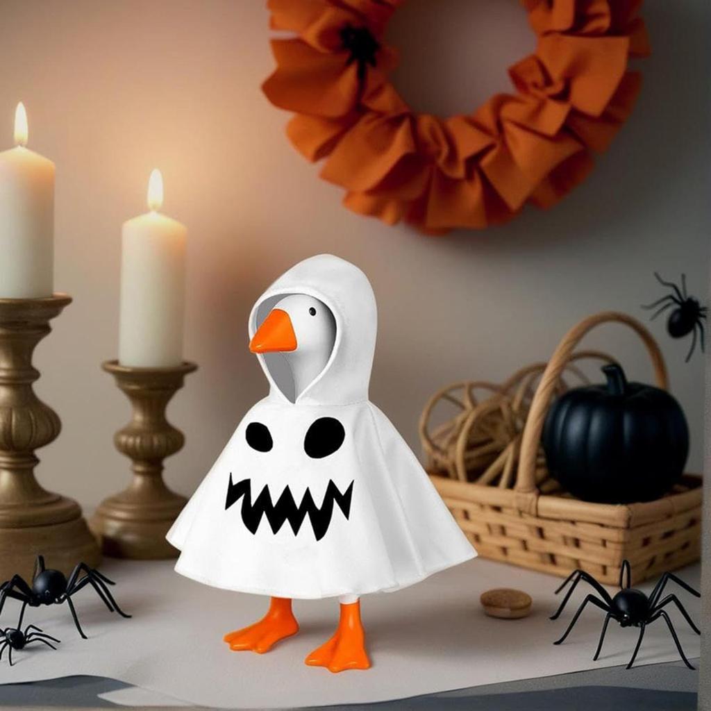 7 inch Halloween Duck Outfit Festive Duck Costume with Shirt Clothing for Table Desktop Christmas Thanksgiving Fall Home Decor