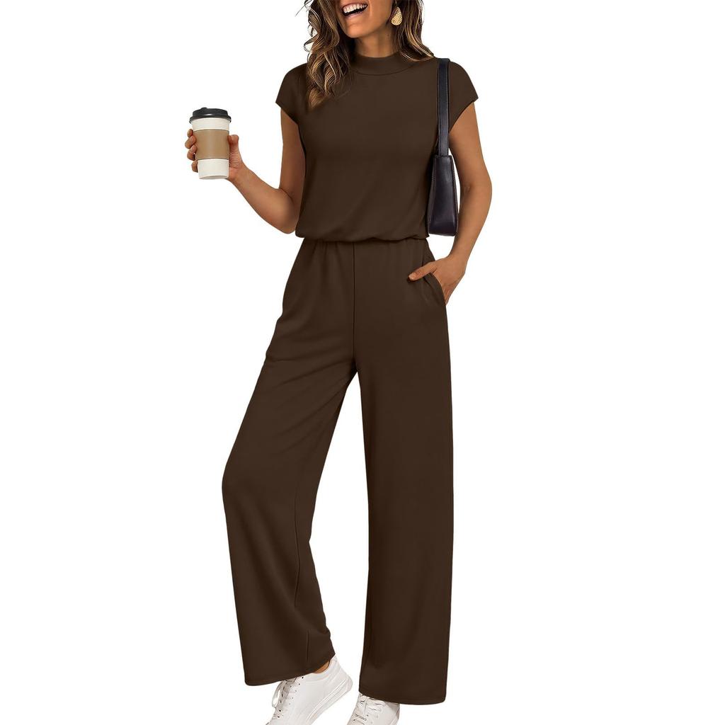 Women's Casual Fashion Short-Sleeve Top And Long Pants Set