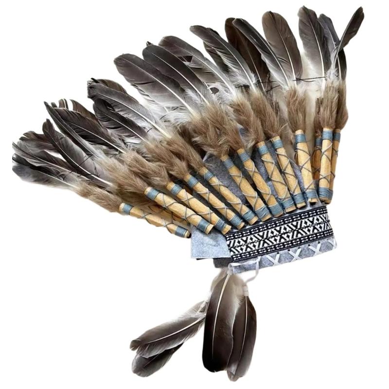 

Ethnic Indian Feather Headband Role Play Costume Accessory Hairband Carnivals Celebration Headdress Cosplay Headpieces