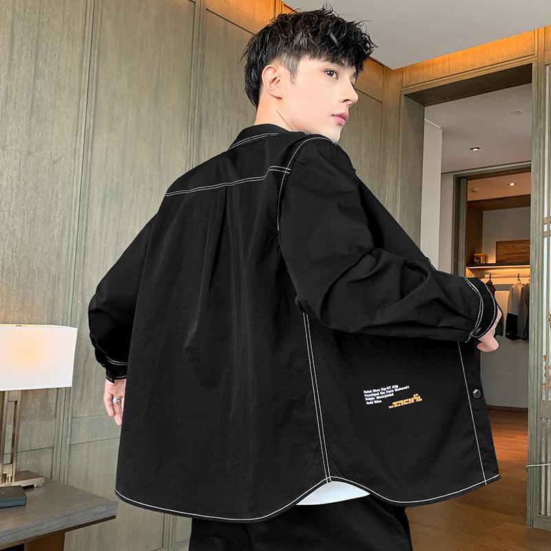 Spring And Autumn New Work Shirt Casual Black Coat Men