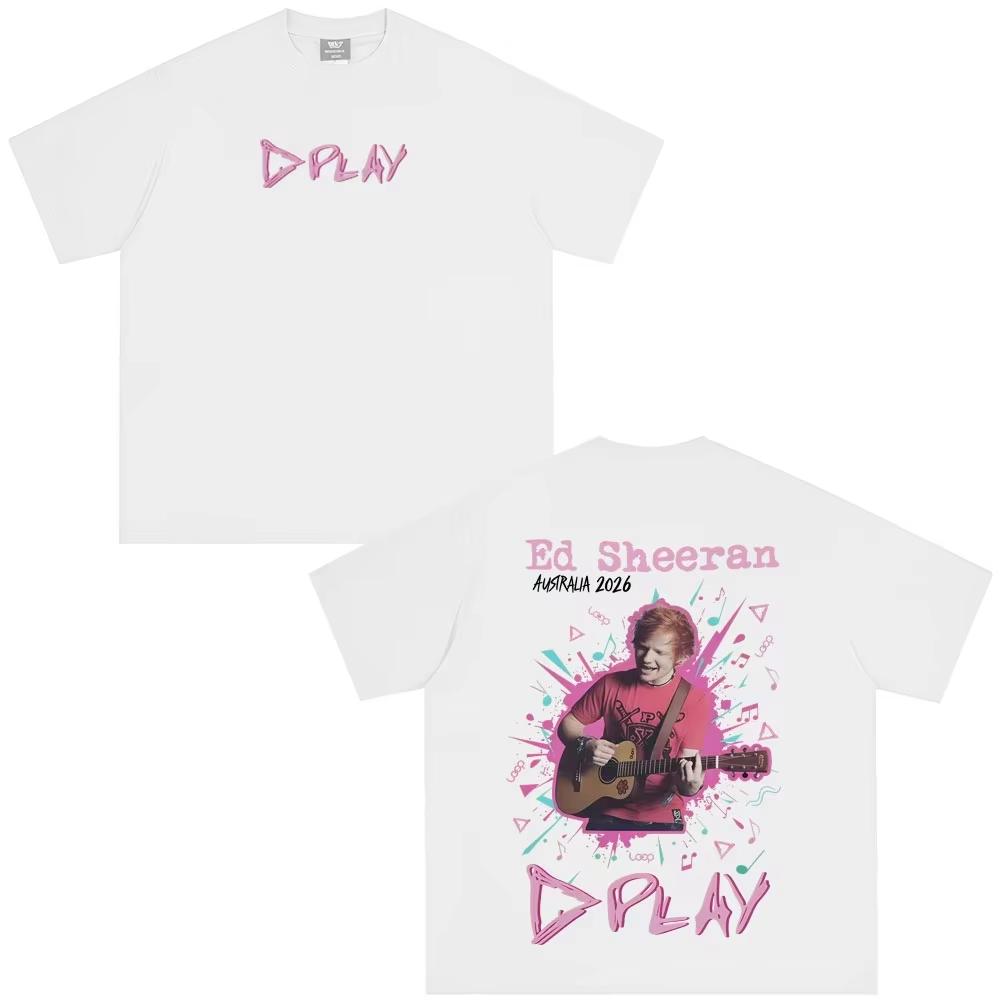

Ed Sheeran Loop Tour 2026 Print T Shirts Unisexs Women Harajuku Tshirts Summer Cotton Aesthetic Trendy Casual Tshirts 2XL