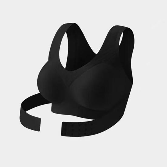 Posture Corrector Bra for Women Front Closure Wireless Padded Bra Full Coverage Back Support Everyday Bra