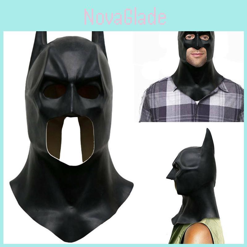 Ultimat Batman Helmask med Huva För Vuxen Cosplay The Dark Knight Rises Halloween Rekvisita