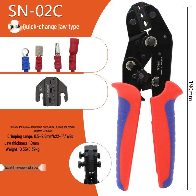 SN Quick-Change Ratchet Crimping Tool with Non-Disassembly Screws for Terminal Pliers