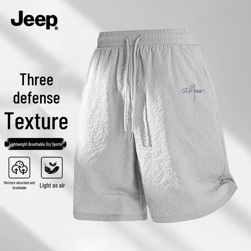 JEEP Men's Lightweight Textured Three-Proof Casual Shorts