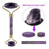 Natural Amethyst RollerJade Set Real Jade Gouache Scraper Jade Massager Gua Sha Board Facial Massager Face Horn Massages Roller
