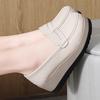 Ladies Platform Loafers Casual Elegant Black Leather Women Thick Sole Shake Shoe Plus Size