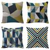 Geometric Linen Pillow Cover For Living Room Sofa Decor With Vintage Design