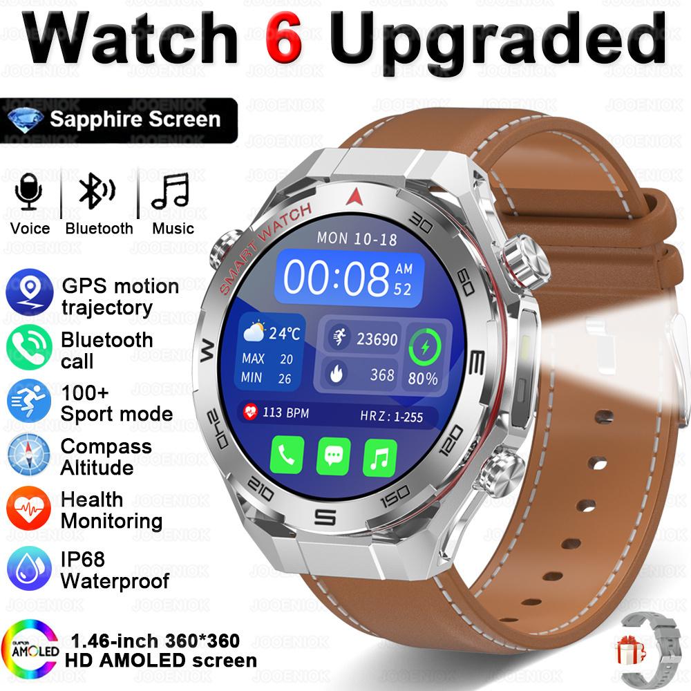 New Bluetooth Call Smart Watch Men Heart Rate Health Monitoring Altitude Air Pressure Detection LED Flashlight Smartwatch