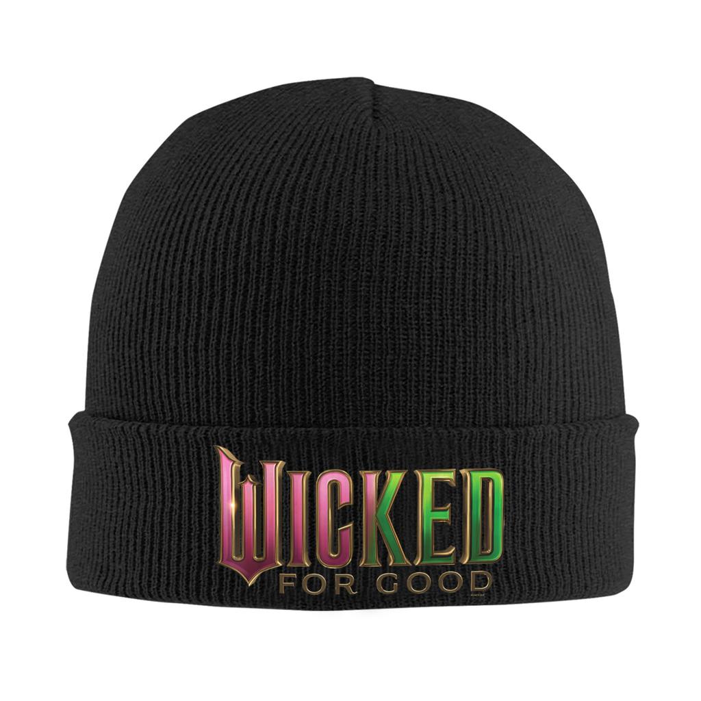 Wicked- For Good Pink To Green Logo Knitting Hat Beanie Hats Kpop Elastic Unisex Adult Bonnet Hats Winter Graphic Caps