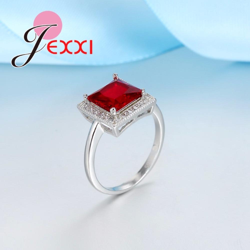 Square Shaped Big CZ Jewelry 925 Sterling Silver Color Color Ring Size 6 7 8 for Fashion Women Popular Engagement Ring Wholesale