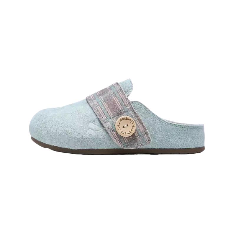 Baotou Slippers Autumn New Fashion Round Toe Deep Mouth Suede Soft Sole Non-slip Wear-resistant Flats