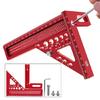 Aluminum Triangular Layout Measuring Tool Multiple Angles Measuring Ruler Woodworking Square Protractor 22.5-75 Degree