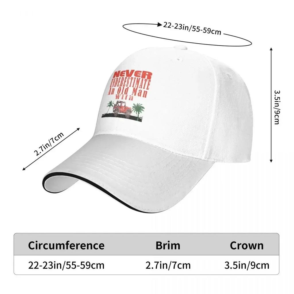 Never Underestimate An Old Man With A  Baseball Caps Snapback Fashion Baseball Hats Breathable Casual For Men's And Women's