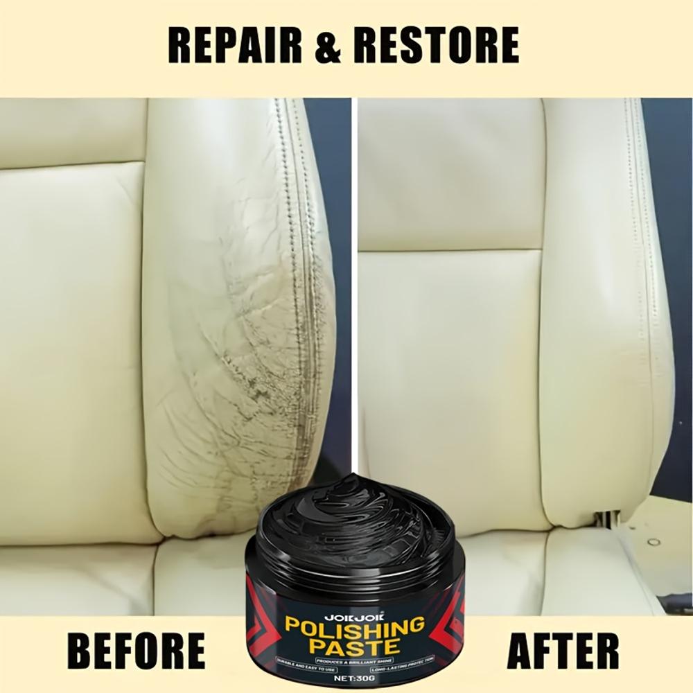 Car Seat Care Cream, Car Interior Renovation Kit, Plastic Leather Polishing Paste, Restores Shine to Plastic Surfaces Without Da